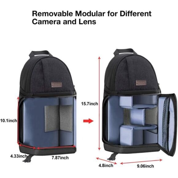 Camera Sling Bag,DSLR/SLR/Mirrorless CameraCase Shockproof Photography Backpack - Picture 5 of 7